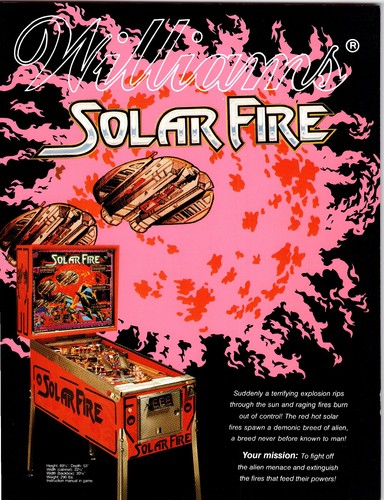 Williams solar fire pinball - williams,