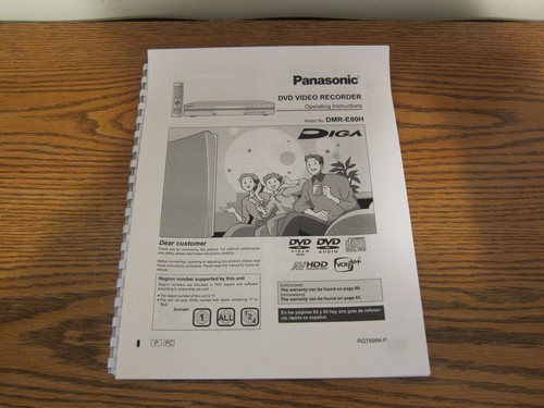 Panasonic dmr e80h operating - panasonic,