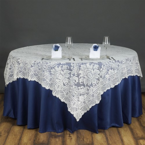Ivory lace 72x72 table - ivory,
