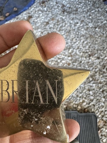 Brass beveled star desk - brass,