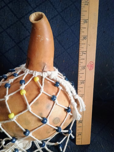 Shekere african beaded gourd - african,