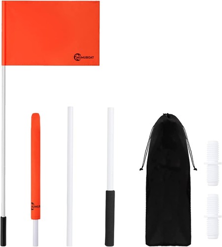 Orange boat flag - orange, water