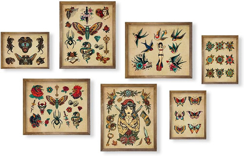 Tattoo flash wall art - tattoo,
