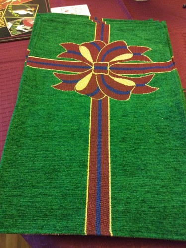 Set woven chenille green - set,
