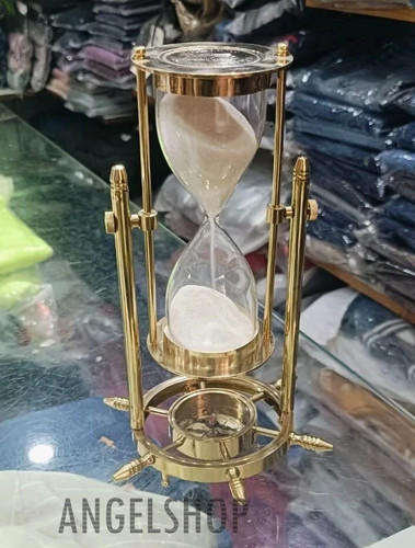 Vintage brass sand timer - vintage,
