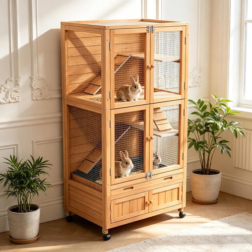 Wooden rabbit cage - rabbit, indoor