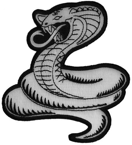 Cobra white patch 5x4 inch - cobra,
