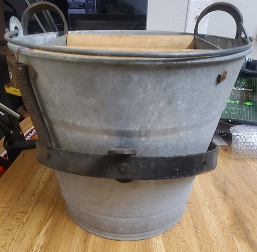 Vintage mop bucket galvanized - vintage,