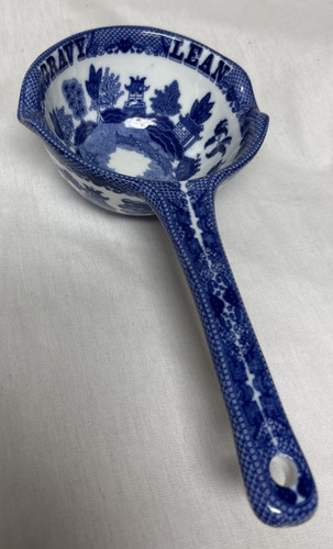 Vtg ceramic ladle blue - ladle, willow