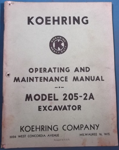 Koehring 205 excavator - 205-2a,