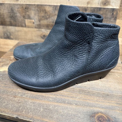 Ecco black leather ankle boots - ecco,
