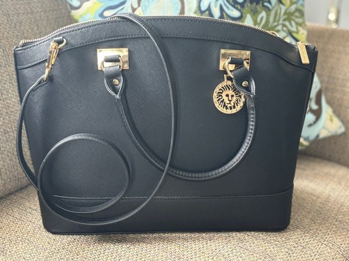 Anne klein black purse tote - black,