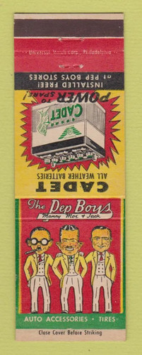 Matchbook cover pep - pep, boys