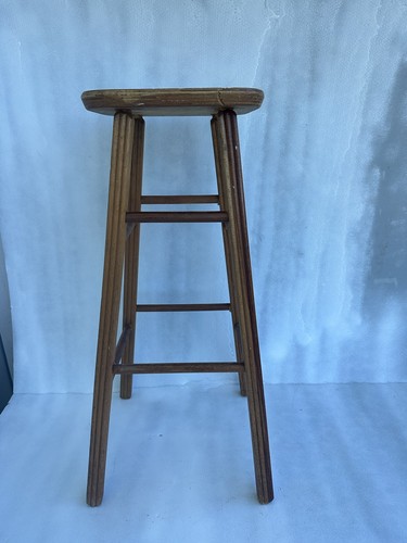 Vintage wood bar stool - vintage,