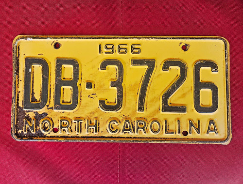 1966 north carolina - 1966, license
