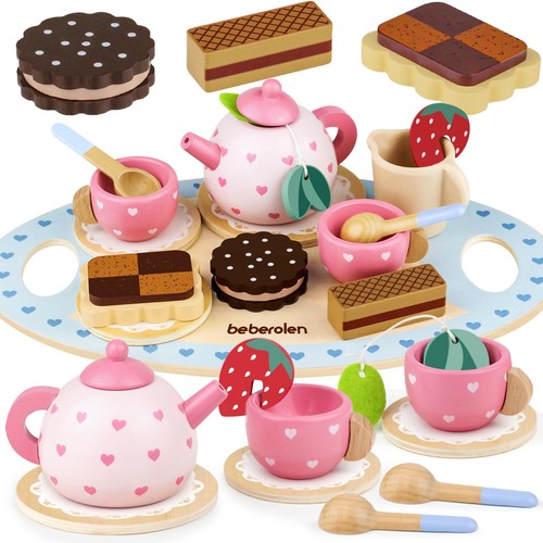 Wooden tea set play food - play,