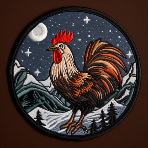 Rooster patch embroidered - patch,