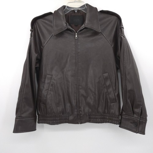 Zara faux leather bomber - faux,
