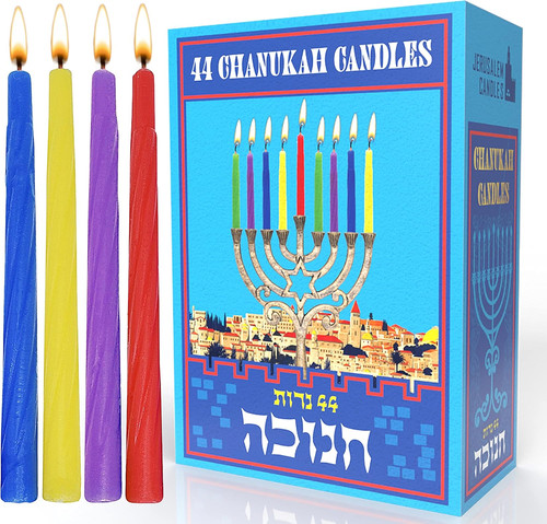 Colorful hanukkah candles - colorful,