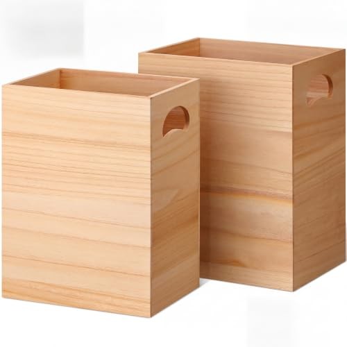 Pack 2gal wooden - trash, can
