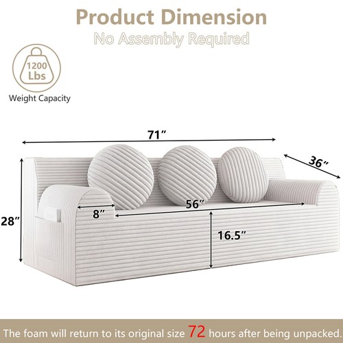 Seater sofa boneless couch - seater,