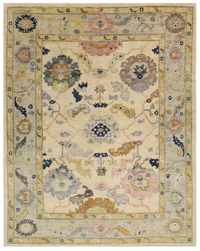 Hand knotted oushak wool - hand,