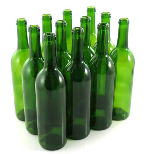 Green wine bottles 750 ml - green, bottles,