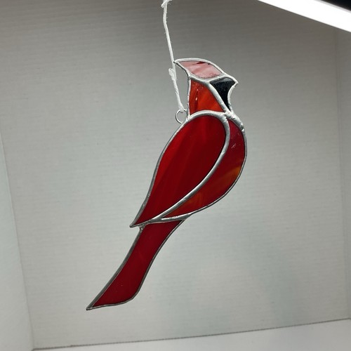 Cardinal stain glass - cardinal, sun