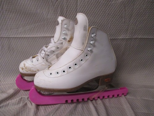 Riedell white ice skates with - white,