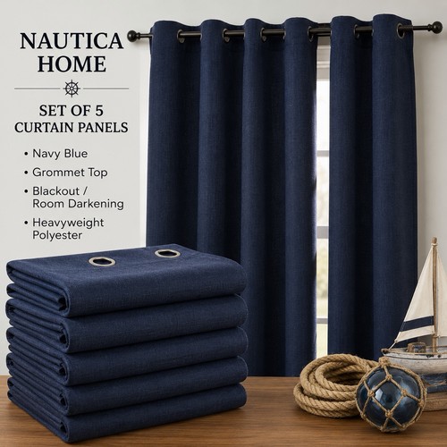 Nautica home navy grommet - home,