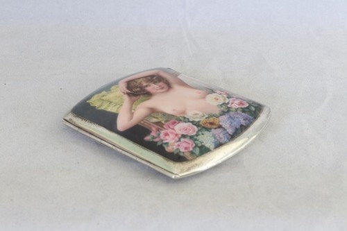 Antique silver cigarette case - silver,