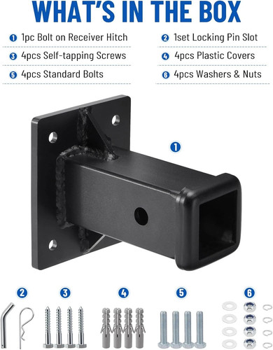 Bolt trailer hitch receiver - bolt-on,