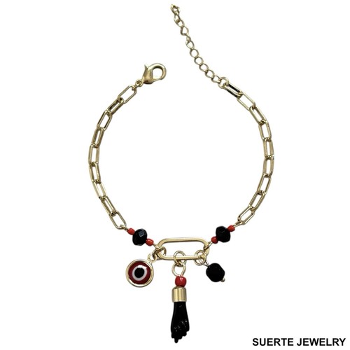 14k gold plated evil eye - gold,