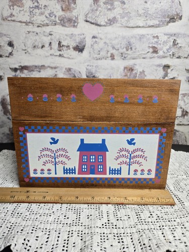 Vintage painted wooden - , lidded