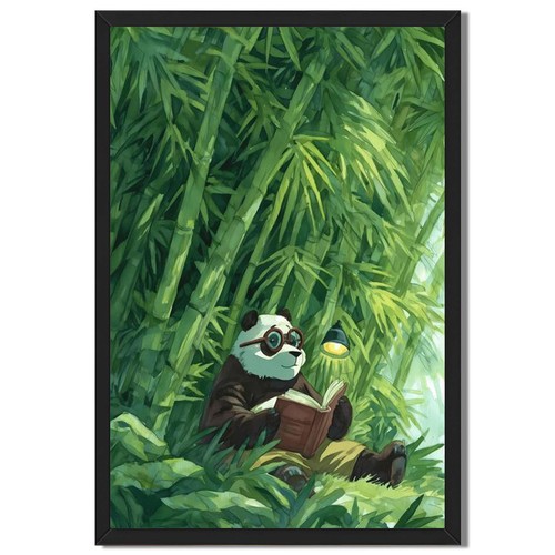 Panda reading bamboo forest - bamboo,