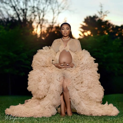 Puffy tulle robe maternity - puffy,