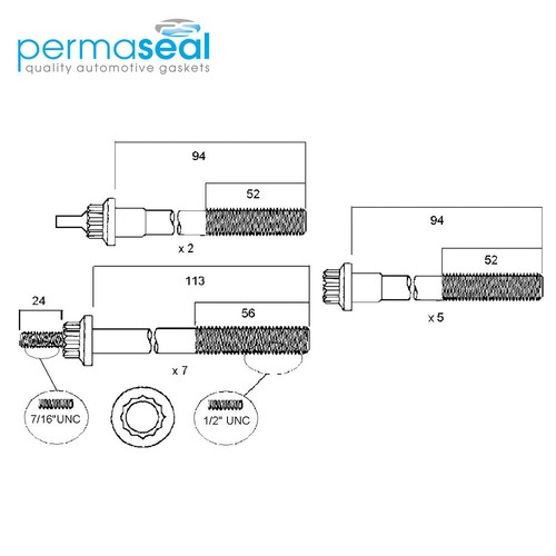 Head bolt set - head,