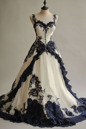 Gothic lace appliques wedding - lace,