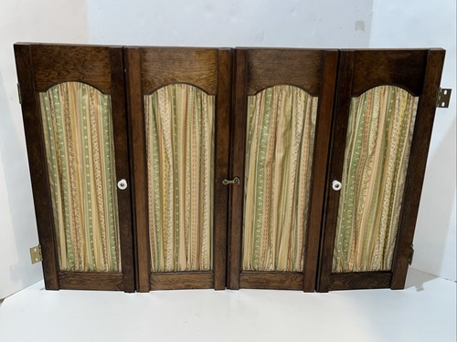 Vtg fabric panel insert wooden - fabric,