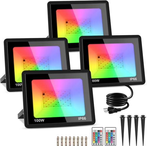 Pack 100w rgb led flood - rgb,