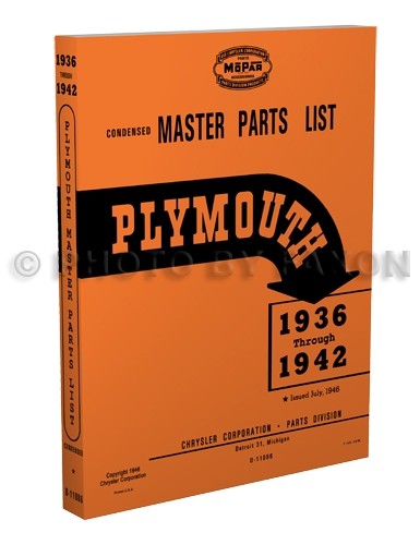 Plymouth parts book 1936 - book, 1937