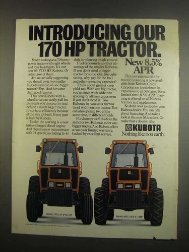 1984 kubota m8950 tractors - m8950,
