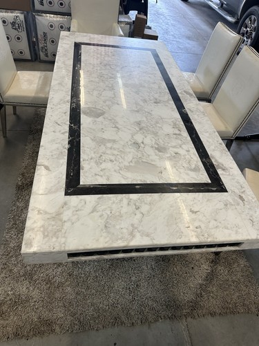 Solid marble table top and - table,