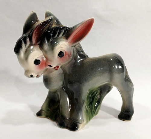 Vintage donkey planter flower - donkey,