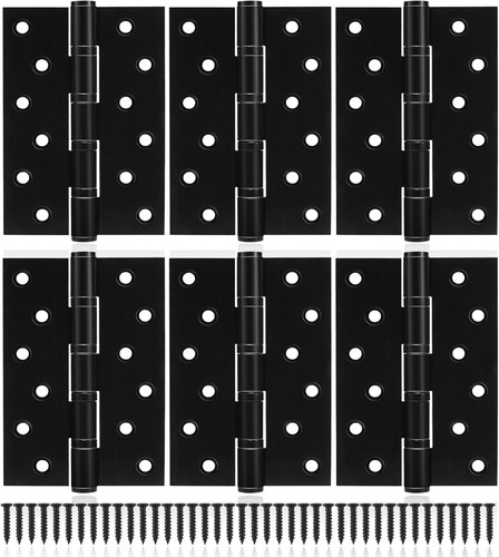 Pack black door hinges 6 - pack,