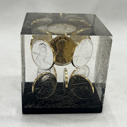 1978 lincoln penny lucite - lincoln, cube