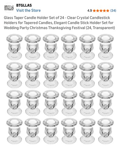 Glass taper candle - taper, set