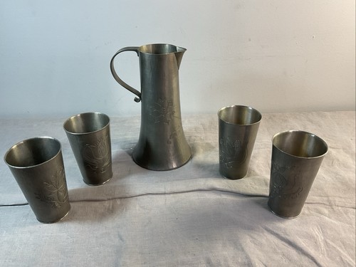 Vintage pewter pitcher - vintage,