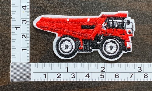 Red dump truck - red, embroidered