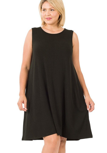 Plus size flared dress - dress, 1x